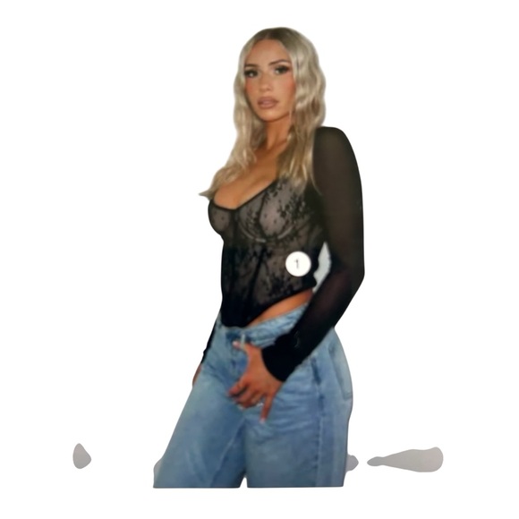 White Fox A Good Night Lace Long Sleeve Bustier Size medium aso Abby McKnight - Picture 1 of 16